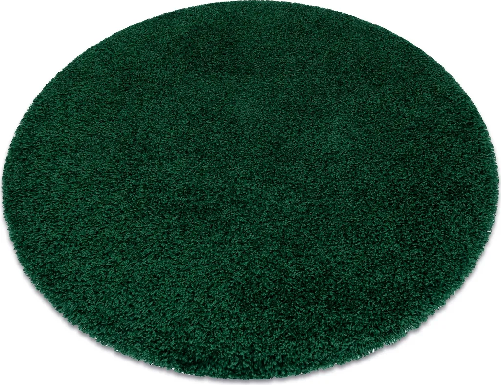 Tapis Vert Bouteille Épais 5cm - Modèle Rond SOFFI Diamètre 120 cm Soft