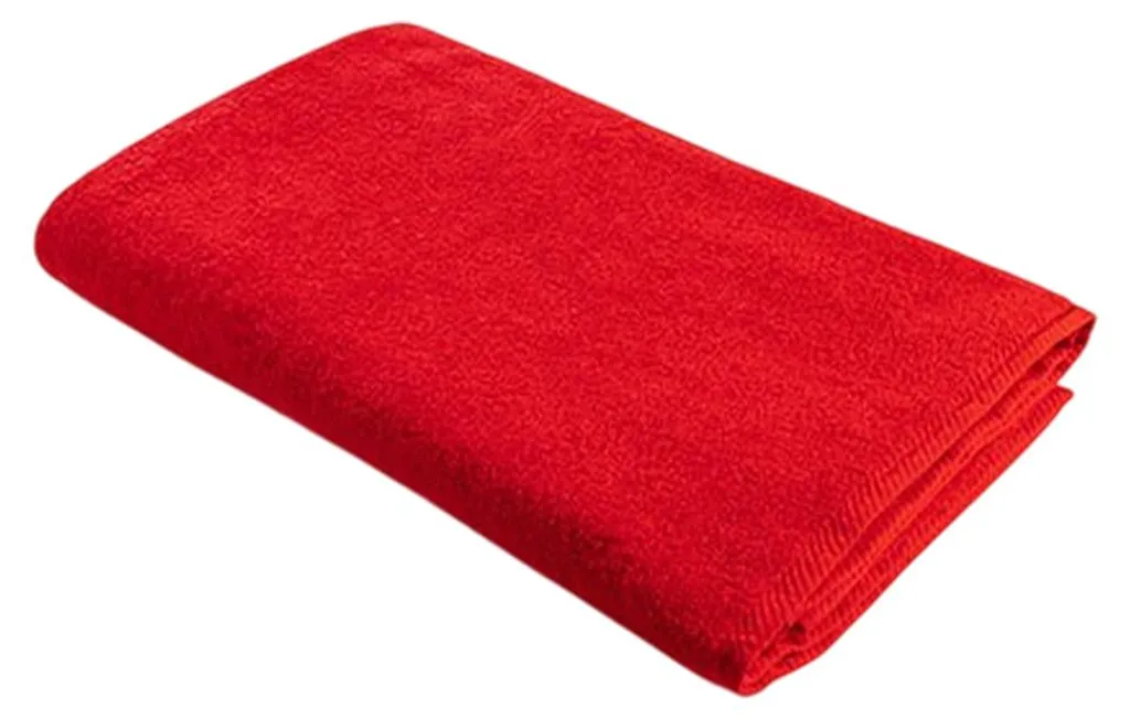 Linge de bain rouge feu pour douche et spa avec bordure de maintien