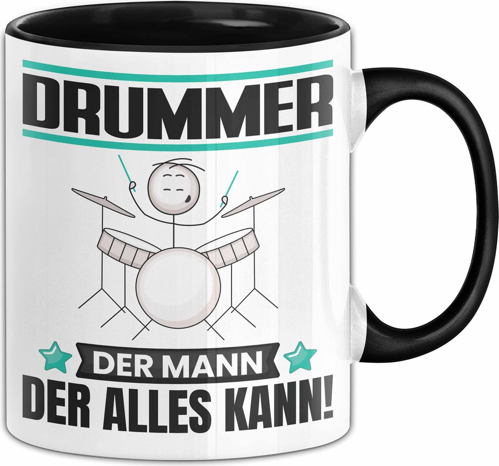 Drummer Tasse Geschenk für Drummer Der Mann Der Alles Kann Geschenkidee zum Geburtstag (Schwarz)