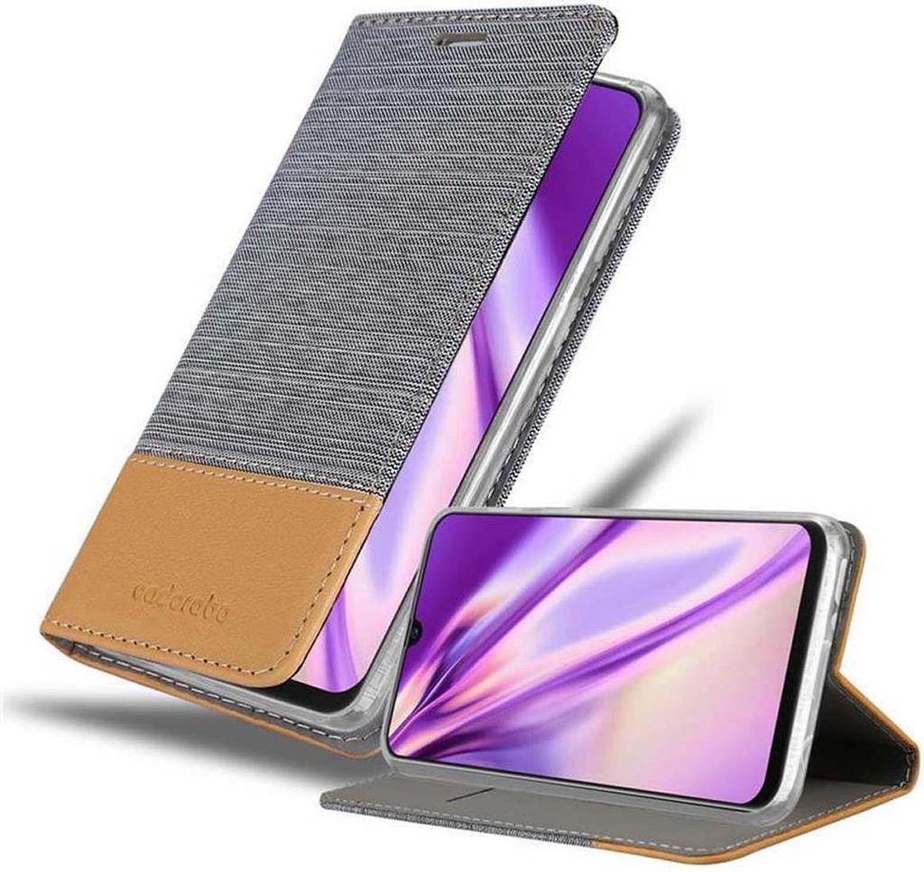 Cadorabo Hülle für Samsung Galaxy M21 / M30s Schutzhülle in Grau Handy Hülle Etui Book Case Cover