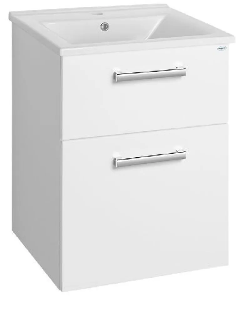 Meuble sous-vasque 2 tiroirs blanc Vega 515mm pour salle de bain chic
