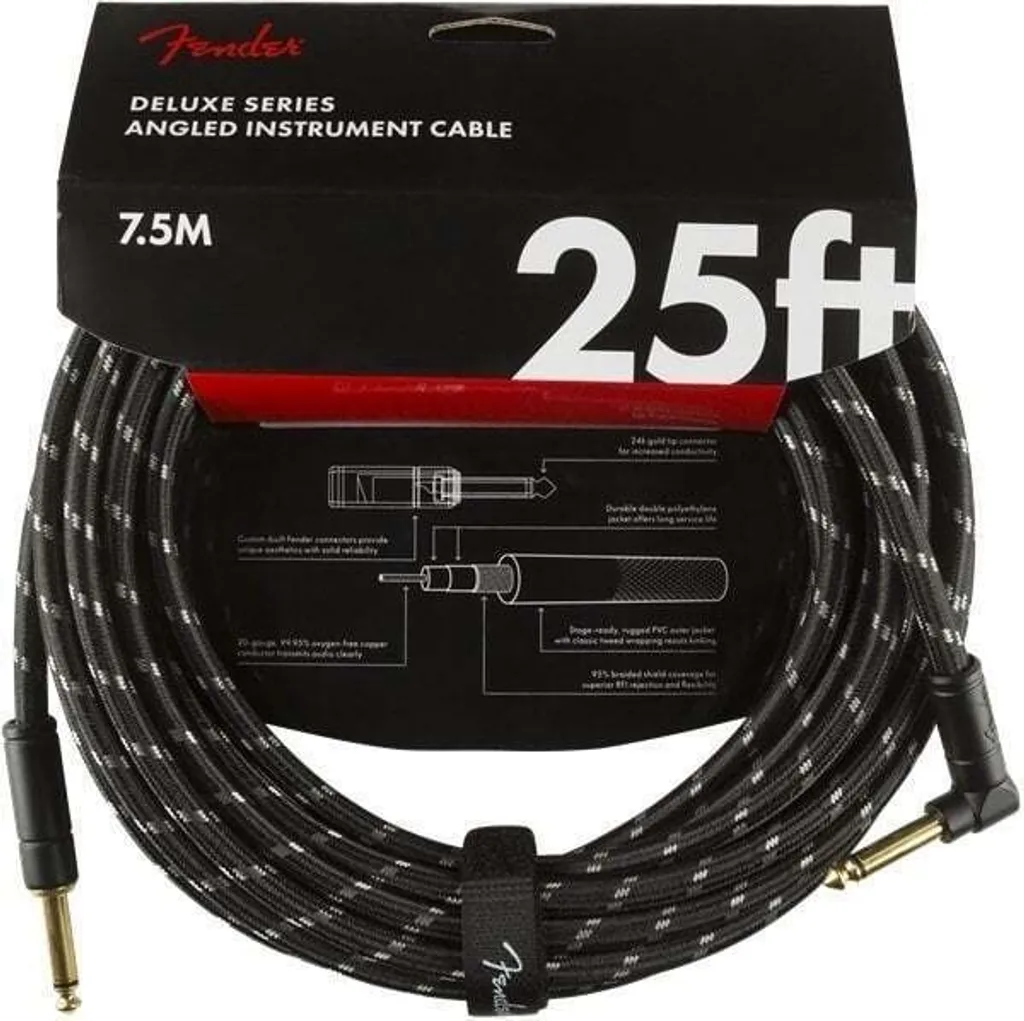 Cavo strumento Fender Deluxe Series 7,5 m dritto - piegato