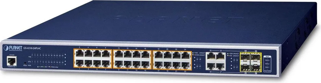 Switch Planet 24 ports gérés IPv6 haute performance rackable
