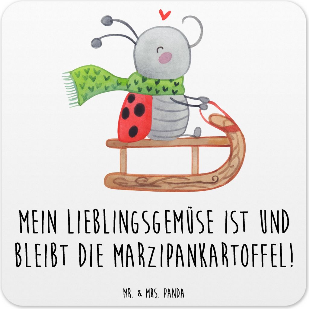 Mr. & Mrs. Panda Untersetzer für Gläser Smörle Rodeln 15er Set - Weiß - Geschenk, Getränkeuntersetzer, Tischuntersetzer, Coaster, Glas-Unterse...