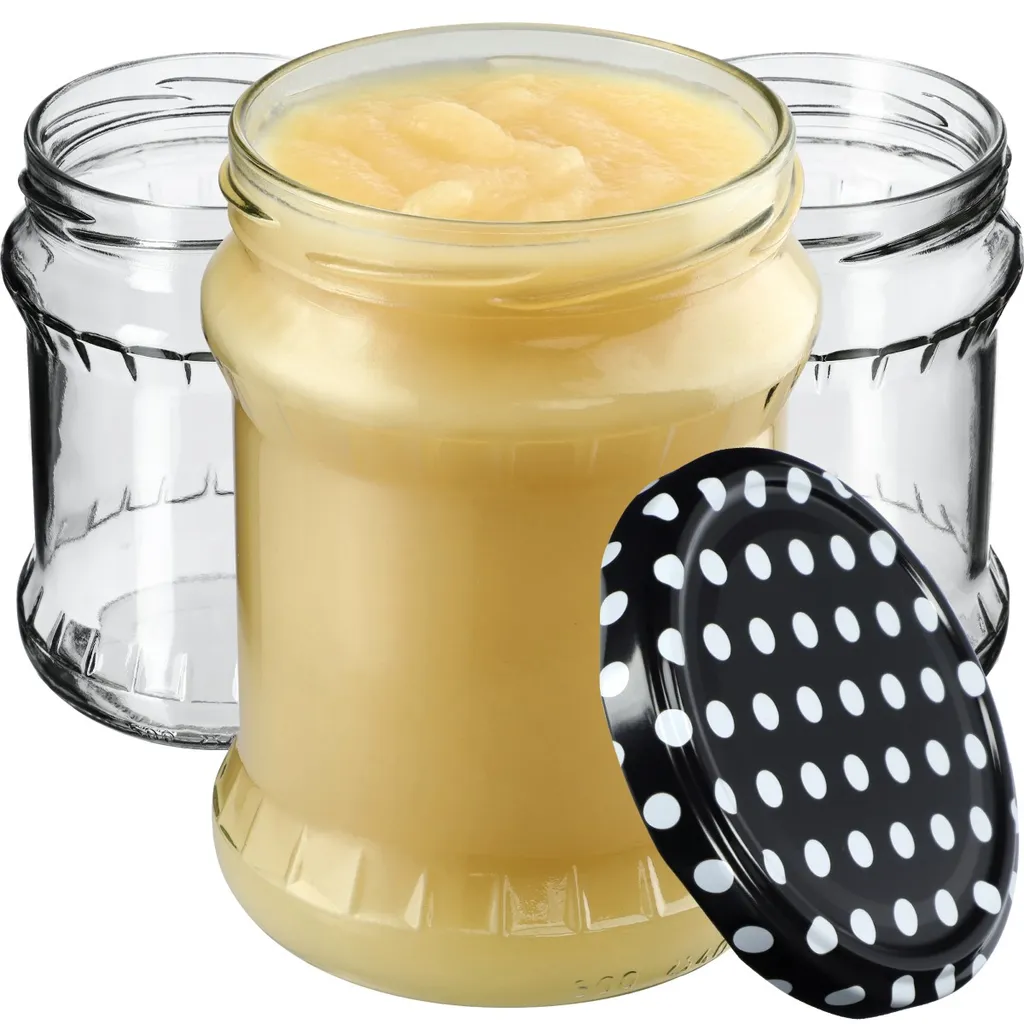 Set 16 Barattoli Marmellata KADAX Kisko 500ml Tappo Nero Design