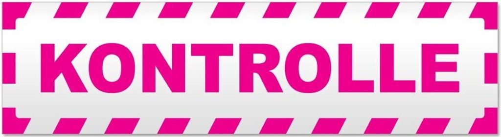 Kiwistar Kontrolle gestreift Magnetschild Schild magnetisch - 30cm Pink - Magnetfolie für Auto PKW Kfz
