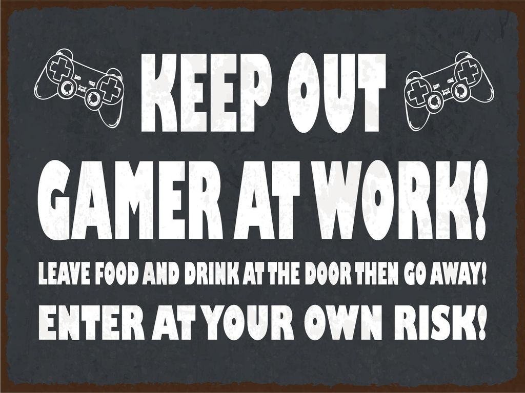 vianmo Blechschild 30x40 cm Keep out Gamer at work