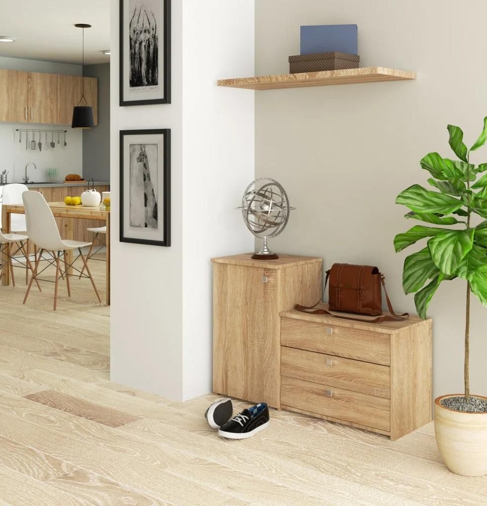 Schuhschrank mit Schrank VIRIAN - Sonoma Eiche