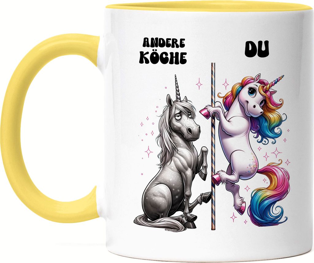 Andere Köche Du Einhorn Tasse Gelb Köchin Kunstvoll Kochen Einzigartig