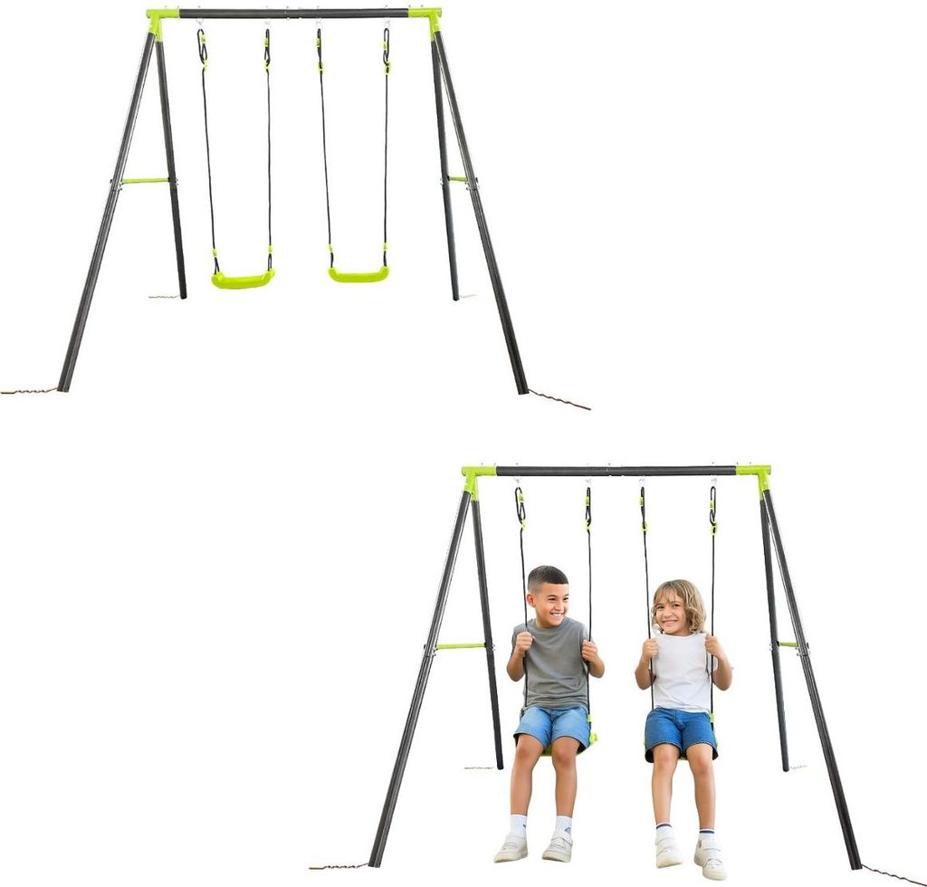 Tandem Schaukel Deluxe | Doppelschaukel Deluxe | Kinderschaukel doppelt Deluxe | Deluxe Doppel-Gartenschaukel für Kinder