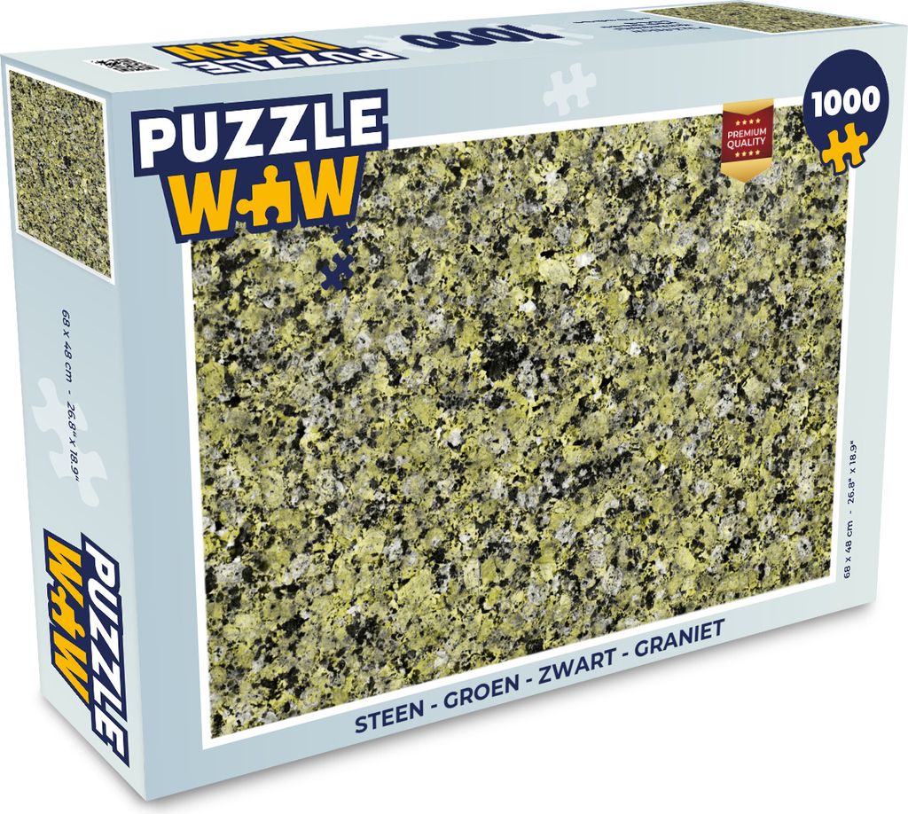 MuchoWow Puzzle 1000 Teile Stein - Grün - Schwarz - Granit - Erwachsene - Rätsel