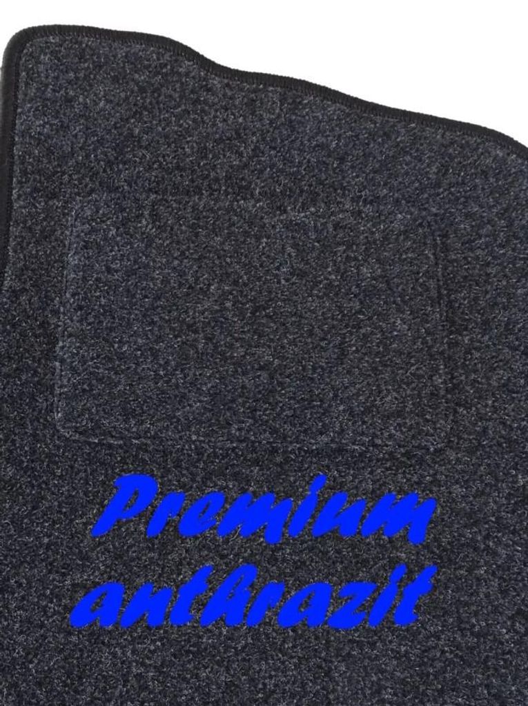 Fußmatten passend für Audi A1 8X Teppich Bj 2010 bis 2018 Art. 1010 - azurblau, Premium anthrazit