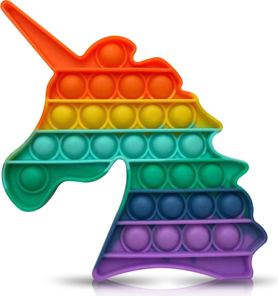 Push it Pop up Toy Bubbles Fidget Antistress Kids XXL TikTok Reise Spiel 20 30cmForm:Einhorn 16 x 15.5 cm