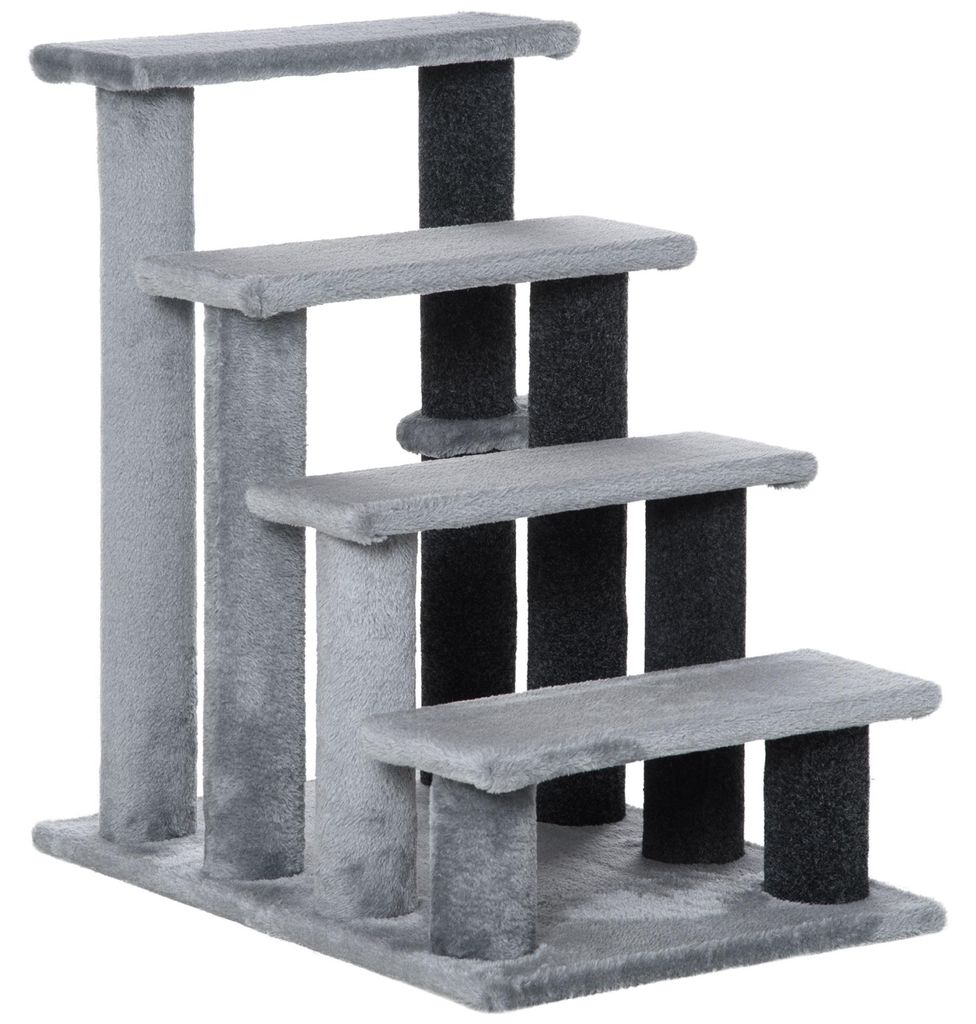 PawHut trap voor huisdieren, kattentrap, balvorm, 4 treden, Productafbeelding 