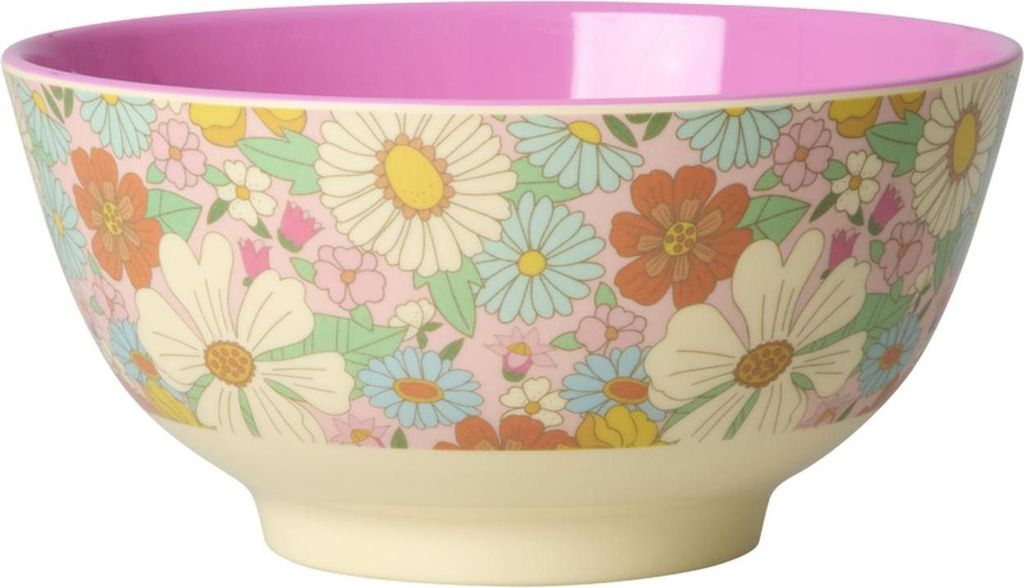 Rice Melamin Schüssel - Flower Power Motiv Bunt 700ml