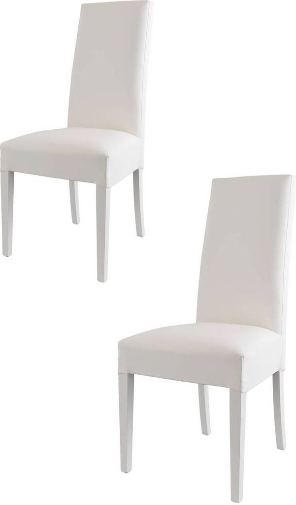 t m c s Tommychairs - 2er Set Moderne Stühle LUISA für Küche und Esszimmer, robuste Struktur aus lackiertem Buchenholz Farbe Weiss, Gepolstert u...