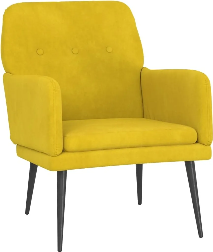 SYFAX™ Poltrona Gialla 62x79x79 cm Velluto