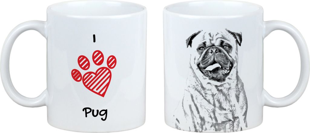 Mops, Pug, Carlin, Carlino, Doguillo - Tasse mit Hund, entzückende Tasse mit Grafik, Geschenk mit Ihrem Foto von der Marke Art-Dog