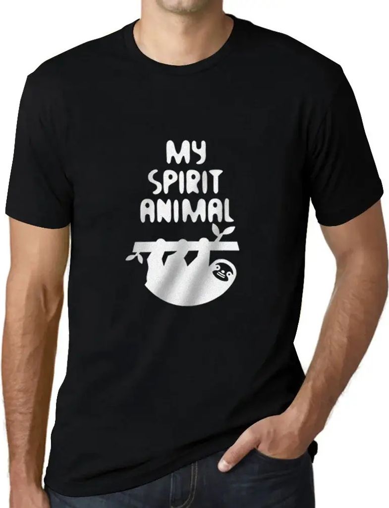 Herren Grafik T-Shirt Faultier ist mein Seelentier – Sloth Is My Spirit Animal Casual Funny – Öko-Verantwortlich Vintage Jahrgang Kurzarm Lustige