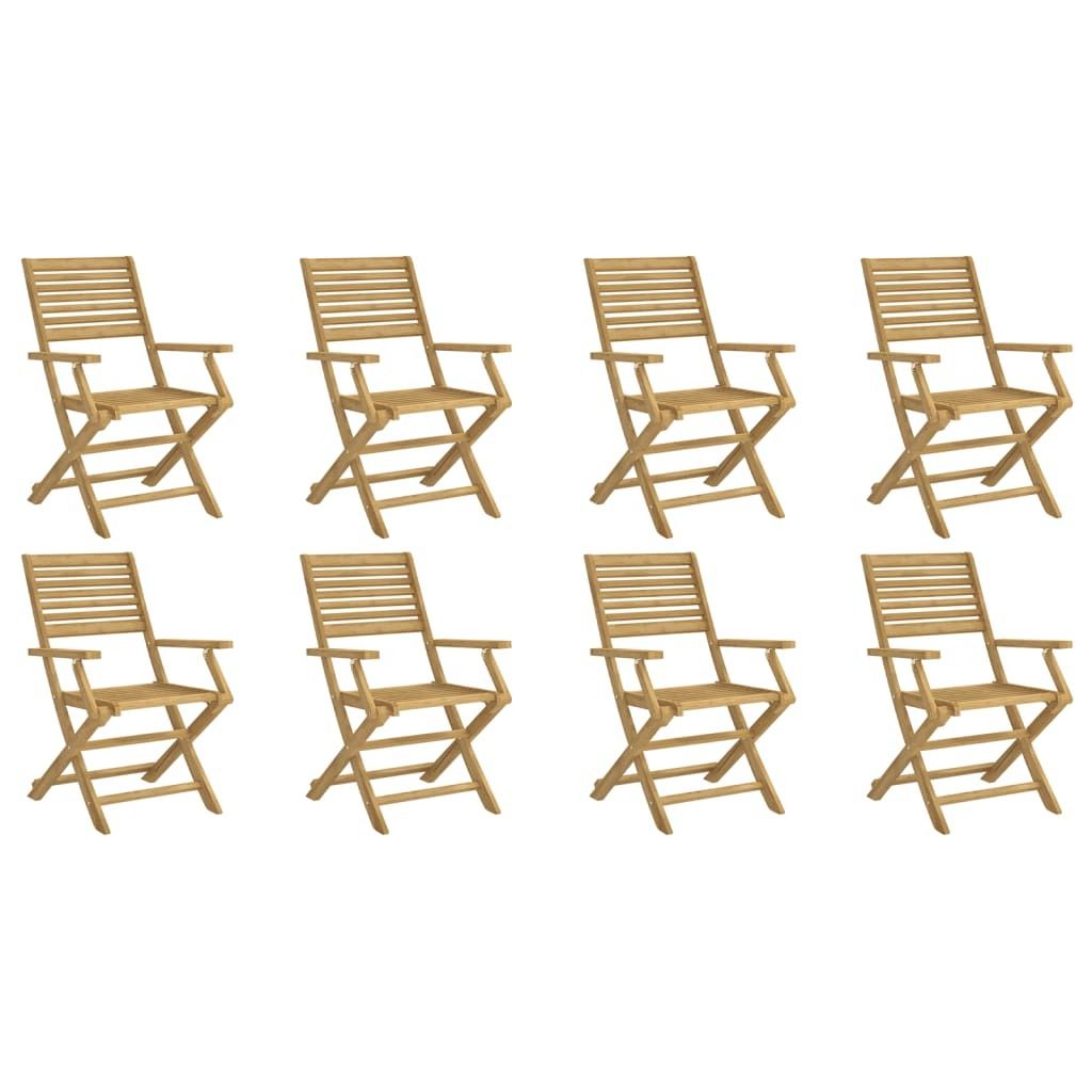"im Sonderangebot"Stuhl Terrasse - Gartenstühle 8er set - Balkonmöbel - Campingstuhl elegantes Design - Klappbar 54,5x61,5x86,5cm Massivholz Akaz...