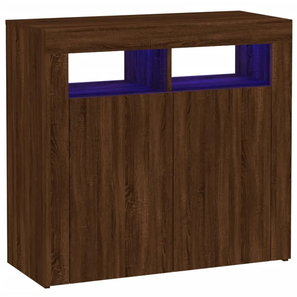 Trasforma la tua Casa con la Credenza SYFAX LED Rovere Marrone