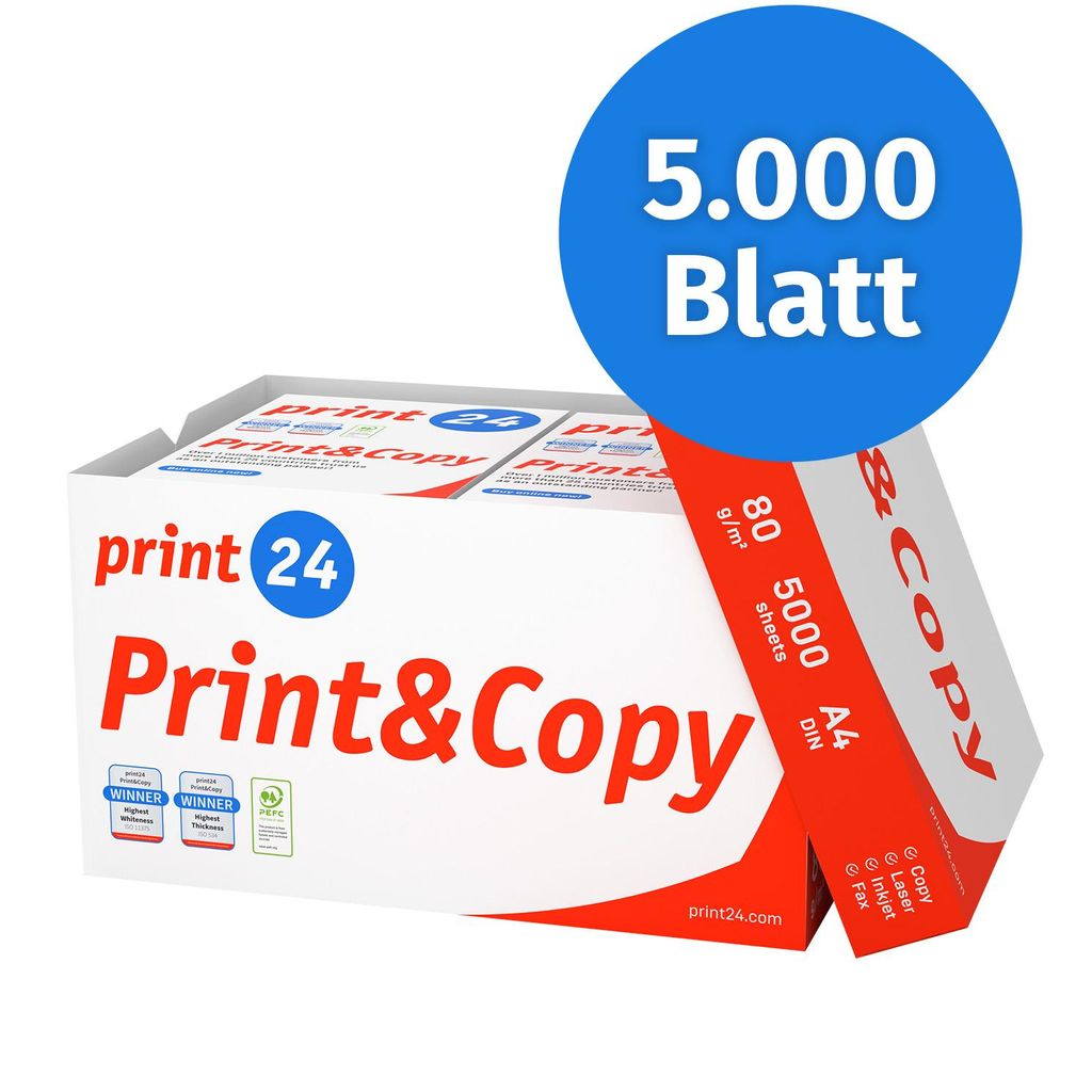 print24 Druckerpapier Kopierpapier 5000 Blatt 10 x 500 A4 Produktbild 