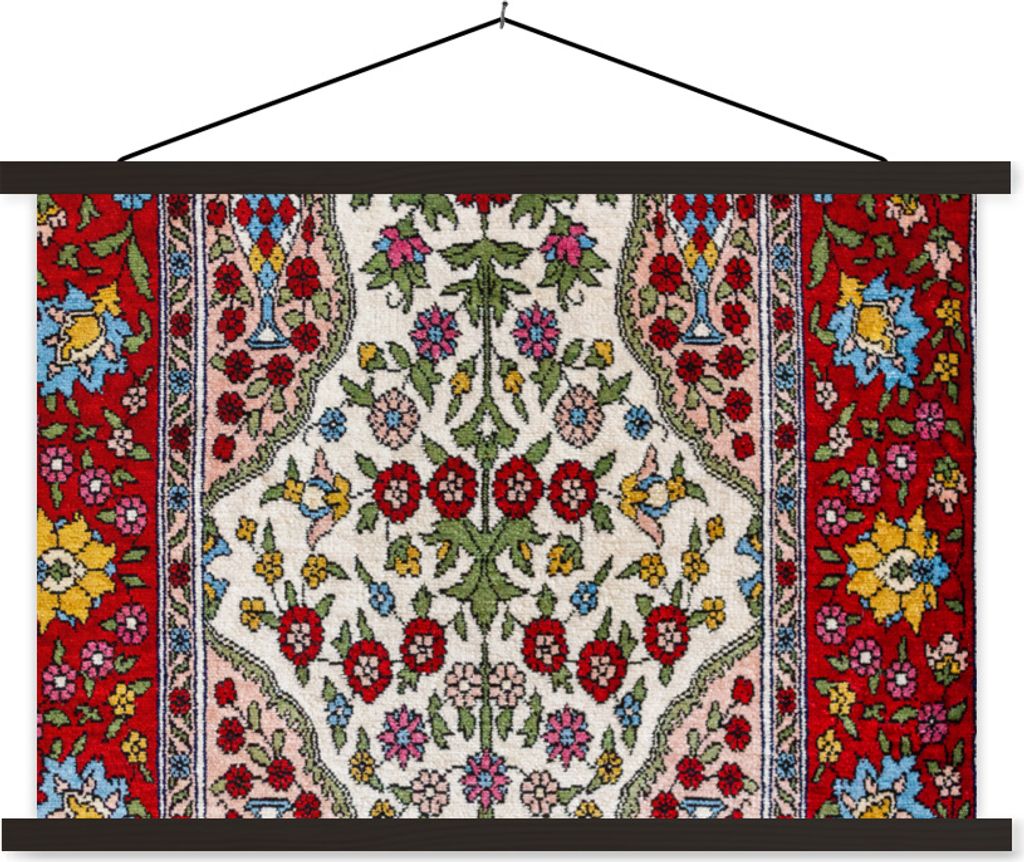 MuchoWow Textilposter Persische Teppiche - Teppiche - Muster - Farben 120x80 cm mit schwarzem Rahmen - Wanddeko