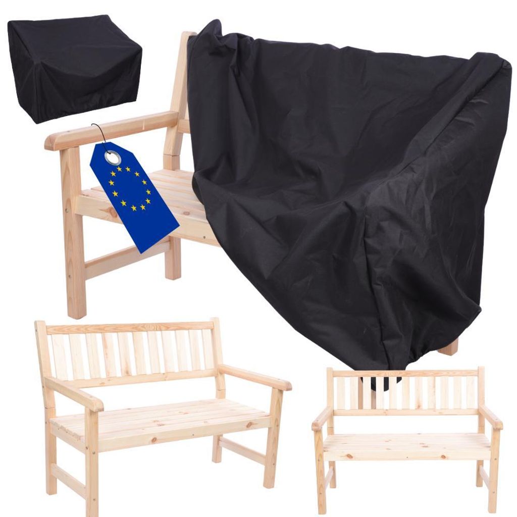 MODO24 Gartenbank Holz, 2-Sitzer, Schutzhülle Cordura, Produktbild 