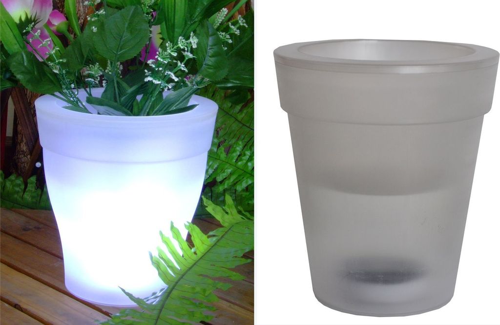 LED Solar Blumentopf Pflanzkübel Leuchte Beleuchtet Produktbild 