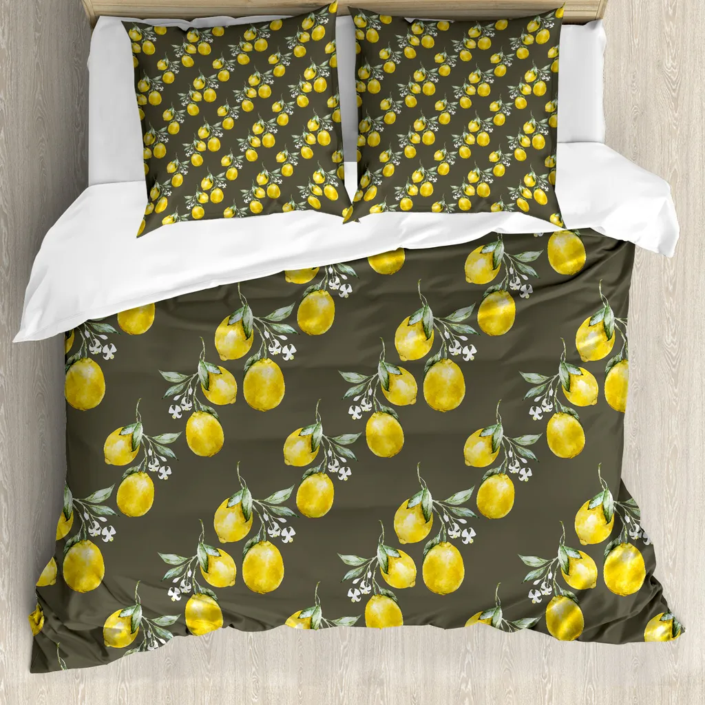 Set Letto Matrimoniale ABAKUHAUS Limoni: Design Botanico e Comfort