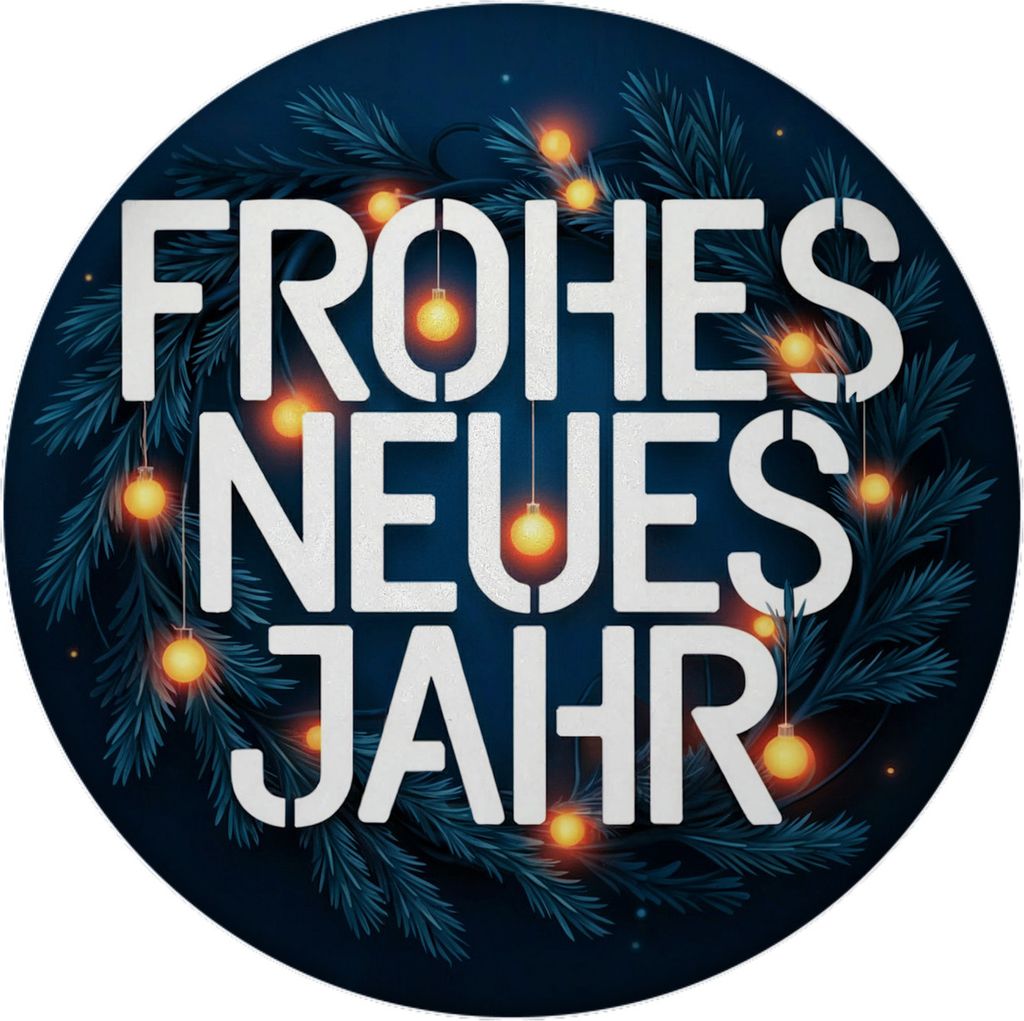 Neujahrsgruß - Frohes neues Jahr Magnet mit Flaschenöffner