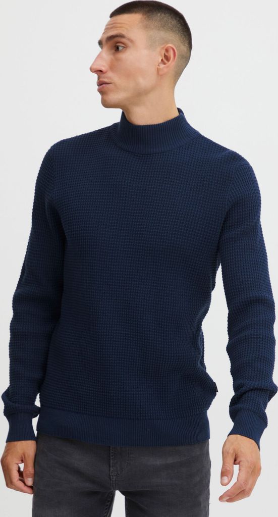 Blend 20714631 Herren Strickpullover Feinstrick Pullover mit Rollkragen Struktur-Strick