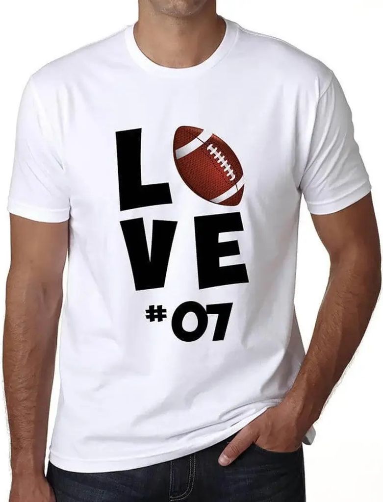Herren Grafik T-Shirt Ich liebe American Football #07 – I Love American Football #07 – Geschenk 7. Geburtstag Jahrestag 7 Jahre Jubiläum 7 Jä...