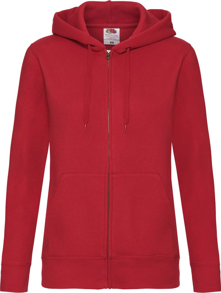 Fruit Of The Loom Lady-Fit Damen Kapuzenjacke / Sweatshirt-Jacke mit Kapuze BC1372 (M) (rot)