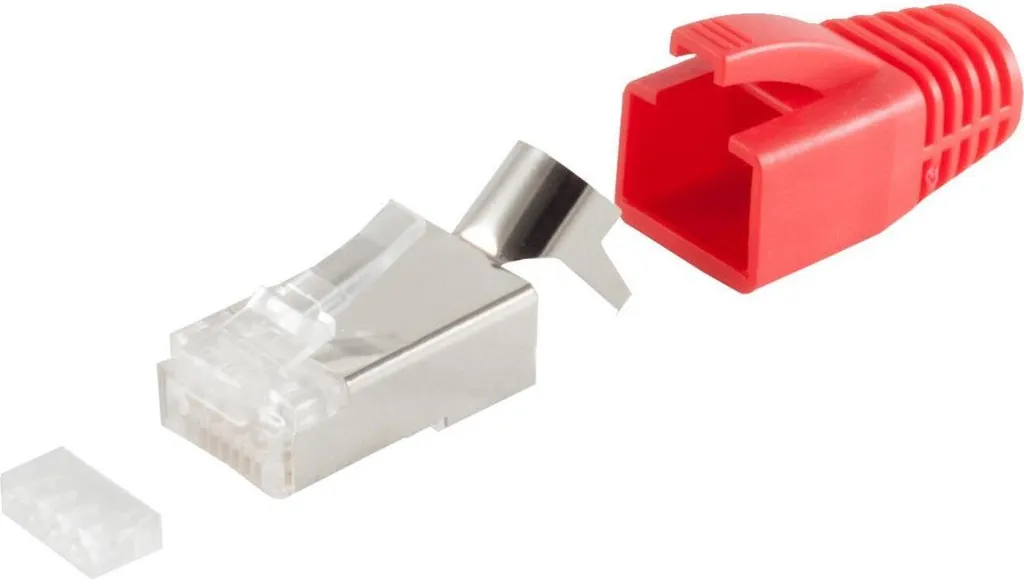 Connecteur de câblage RJ-45 rouge pour identification réseau rapide