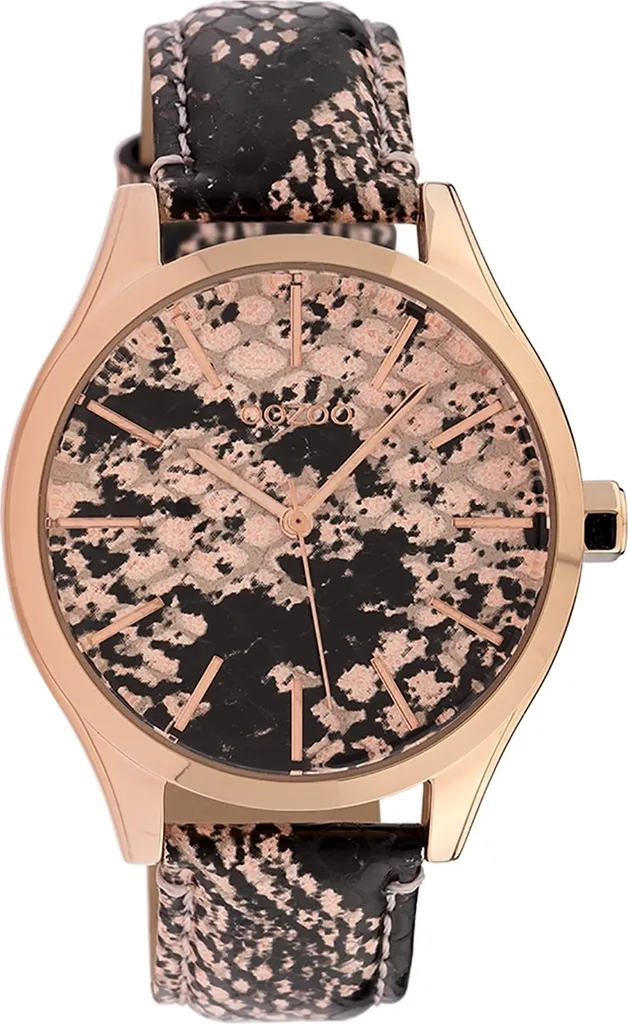 Oozoo orologio da polso nero in pelle marrone chiaro Orologi da donna analogici al quarzo UOC10430