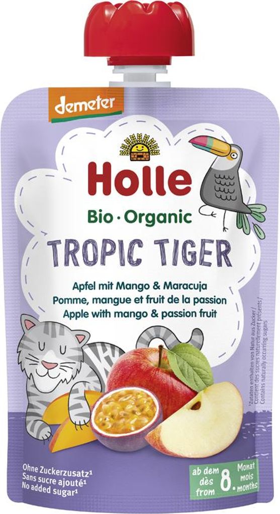 Holle 151504, Jablko, Mango, Mučenka, 100 g, Dávkovač, 8 Obrázek produktu 