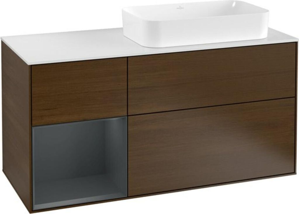 V&B Waschtischunterschrank Finion 120cm, Pl w m, Rg l md b m Lac, wal ven