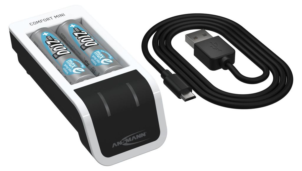 ANSMANN Akku Ladegerät inkl. 2x AA 2100mAh Akkus, Produktbild 
