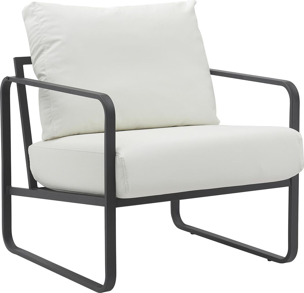 Lounger Sessel JAKART - Kunstleder Weiß 70x74x82 cm | Loungesessel Wohnzimmer Bequem Clubsessel Sessel Hotel
