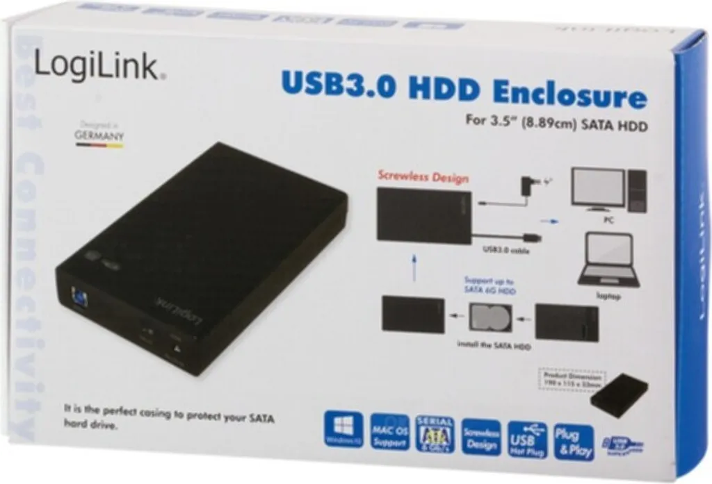 Boîtier Disque Dur LogiLink UA0276 SATA III vers USB 3.0 Noir Robuste