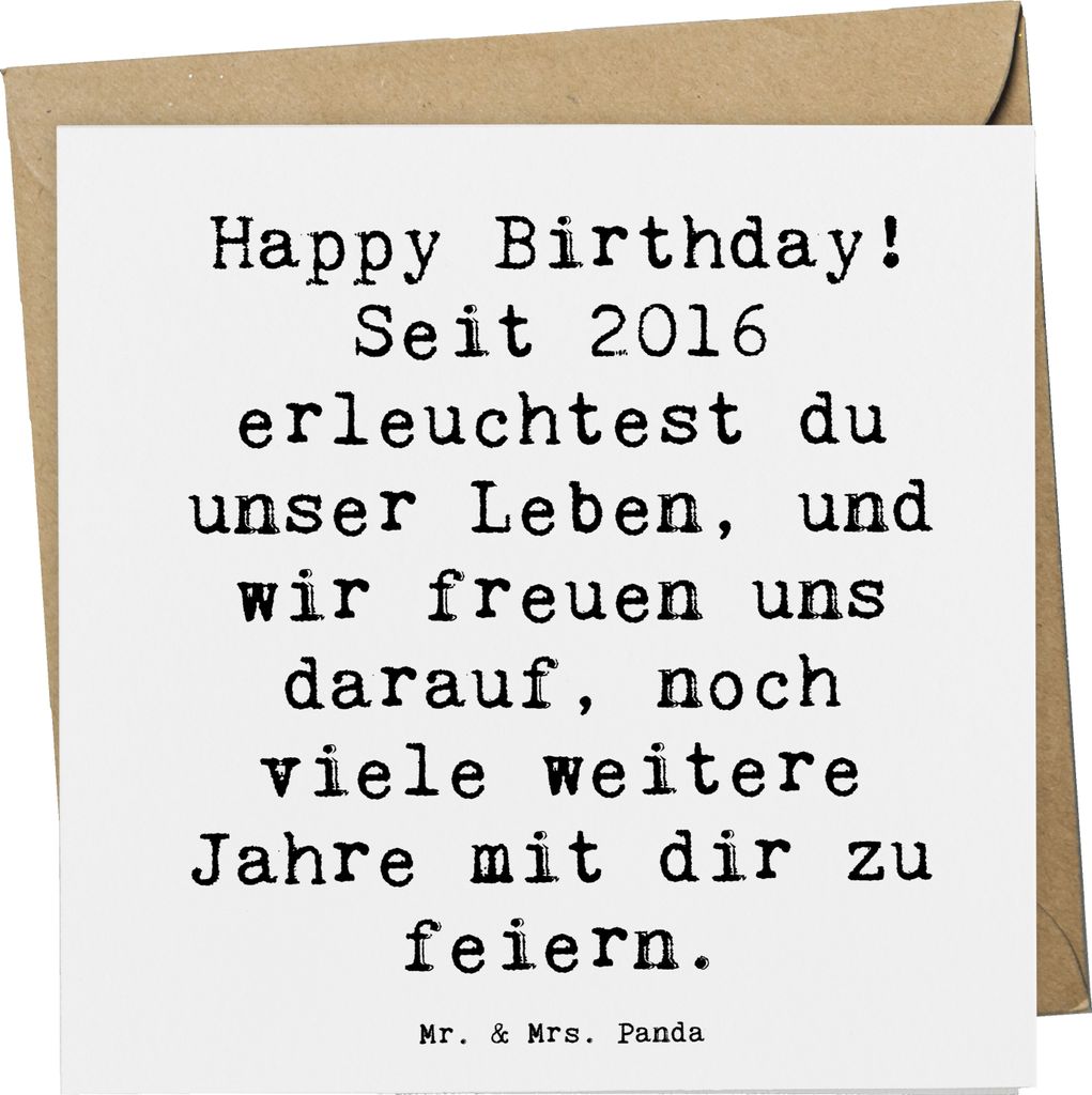 Mr. & Mrs. Panda Grußkarte Spruch 2016 Geburtstag - Weiß - Geschenk, liebevolle Designs, Geboren am, Happy Birthday, faltkarte, Glückwunschkarte...