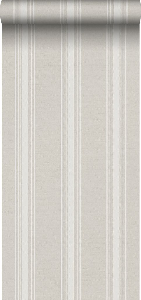 Sanders & Sanders Tapete Streifen Beige und Weiß 53 cm x 10 m