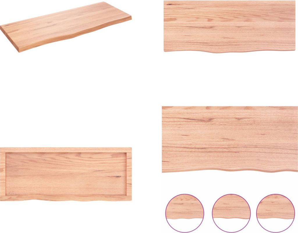 vidaXL Wandregal Hellbraun 100x40x(2 4) cm Massivholz Eiche Behandelt - Wandregal - Wandregale - Lagerregal - Schwebendes Regal