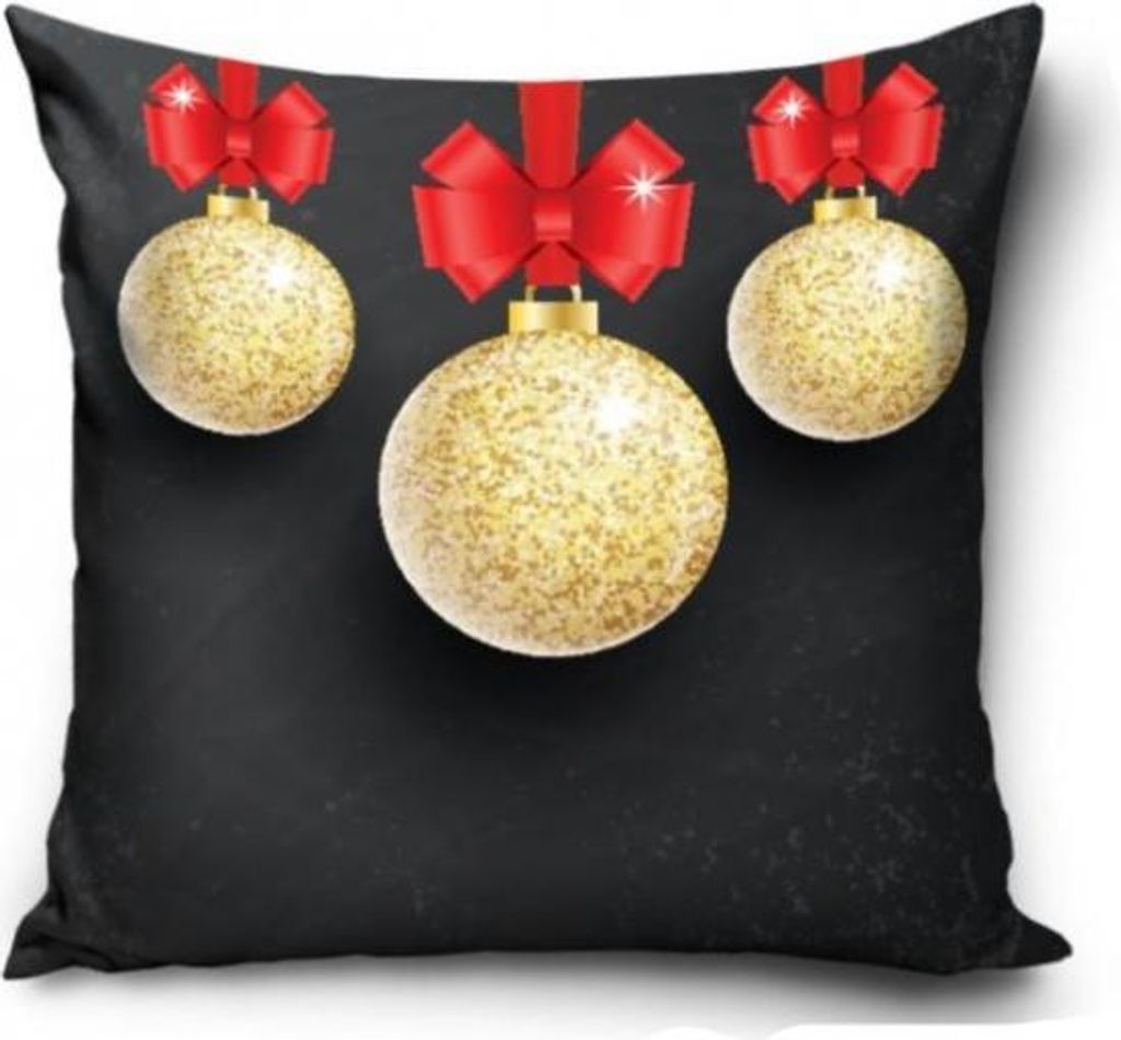Weihnachts-Kissenbezug Schwarz/Gold, 40/40cm,PNL231230