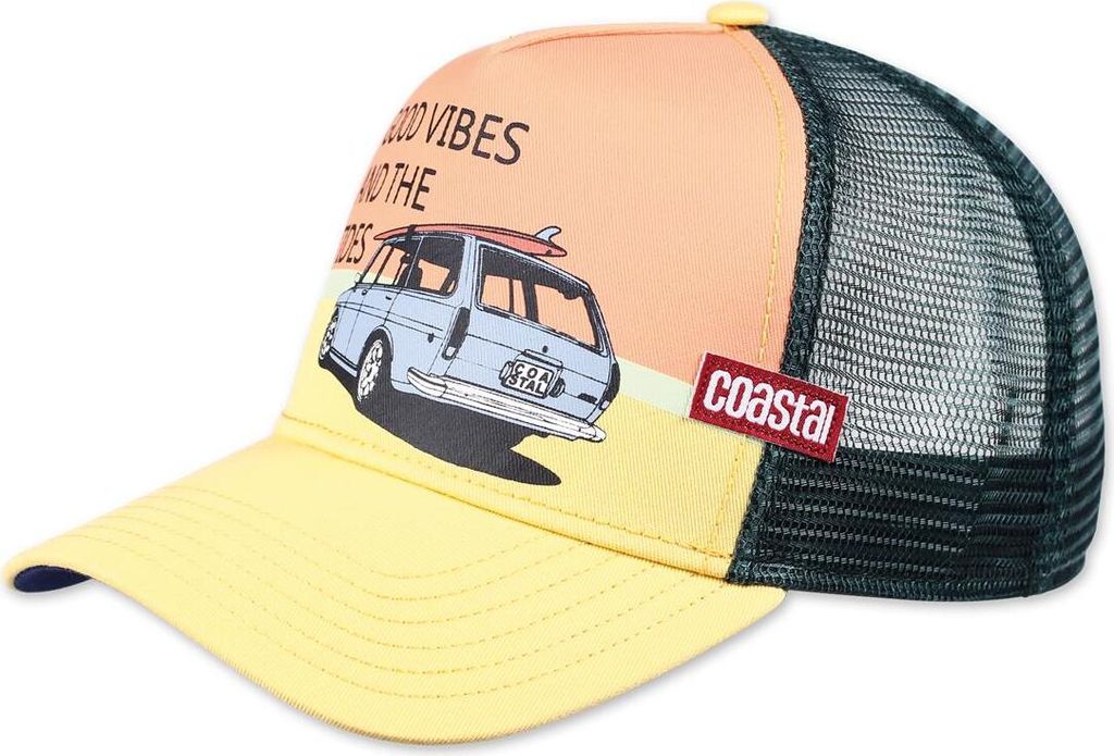 Coastal HFT Trucker Cap Vibes and Tides Sun Yellow