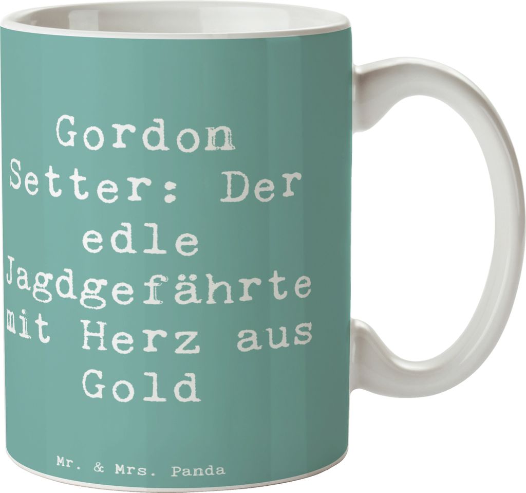 Mr. & Mrs. Panda Teepott Spruch Gordon Setter - Meeresbrise - Geschenk, intelligenter Hund, liebevoller, Familienhund, Tasse mit, Hunderassen Eigen...
