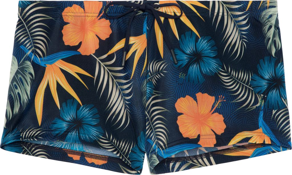 HOM Herren Beach Badehose Swim Pant Tiki Navy Print