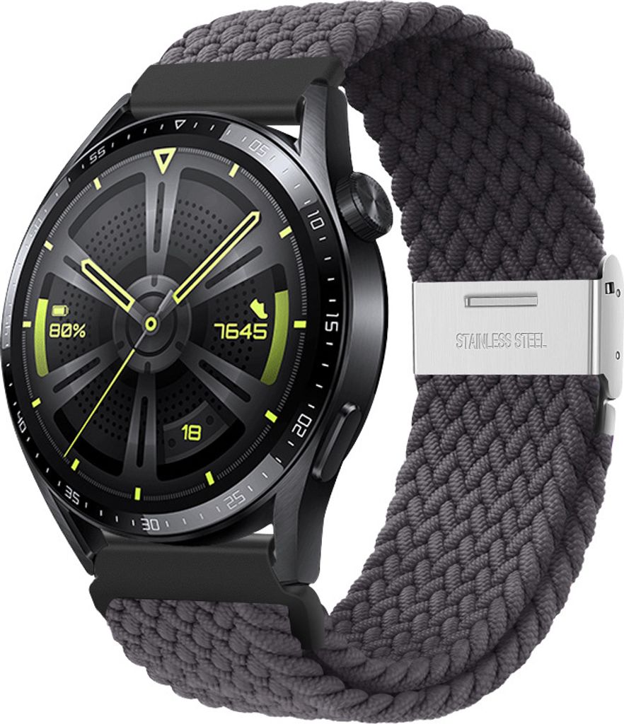 BStrap Elastic Nylon 2 Armband für Garmin Venu 2 Plus, space ash