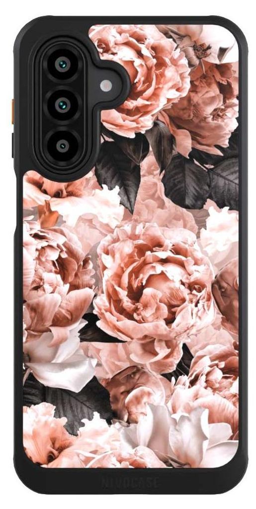 NIVOCASE Hülle für Samsung Galaxy A17 5G Handyhülle NIVOcore Case Schwarz Blume Rose Vintage